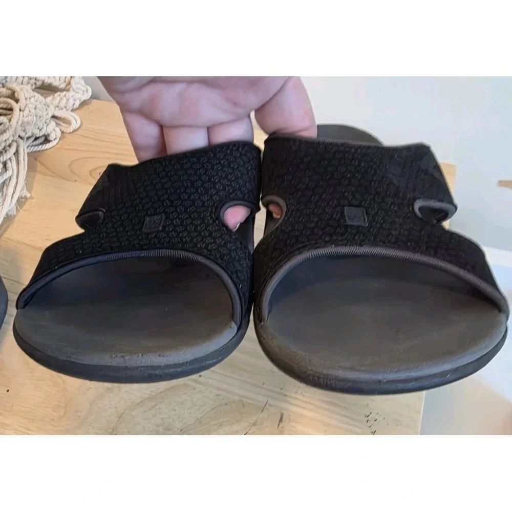 Spenco Kholo Slide Sandals Women's 7 Slip-On Arch Support Orthotic Black/Gray